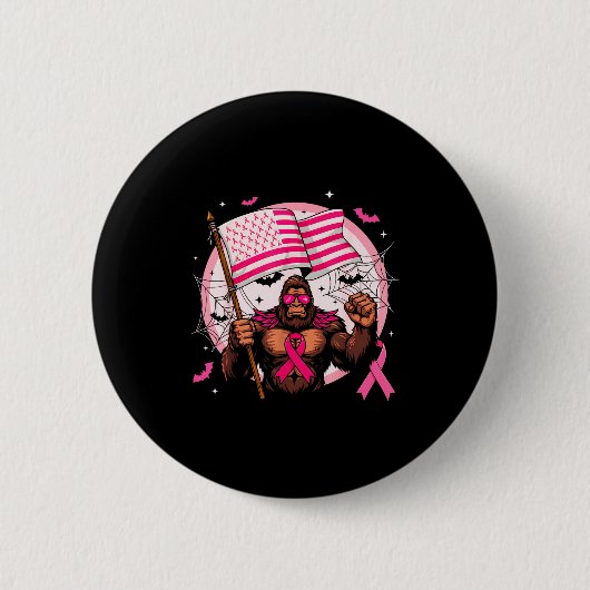 Bigfoot Nk Ribbon Breast Cancer Awareness Month Wo Button (Vorderseite)
