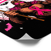 Bigfoot Nk Ribbon Breast Cancer Awareness Month Wo Poster (Ecke)