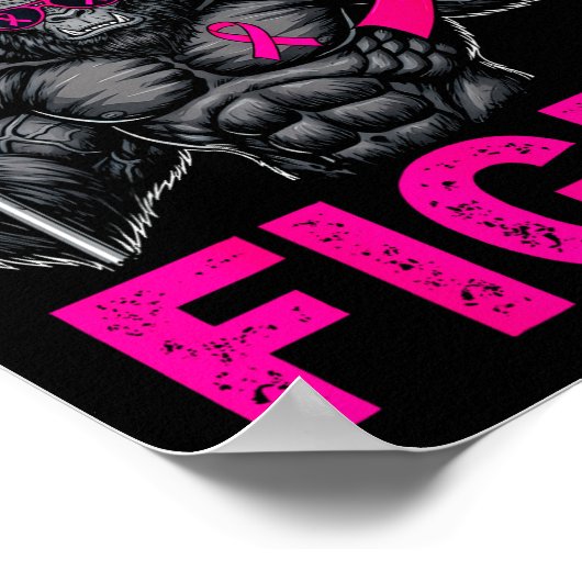 Bigfoot Nk Ribbon Fight Breast Cancer Awareness Me Poster (Ecke)