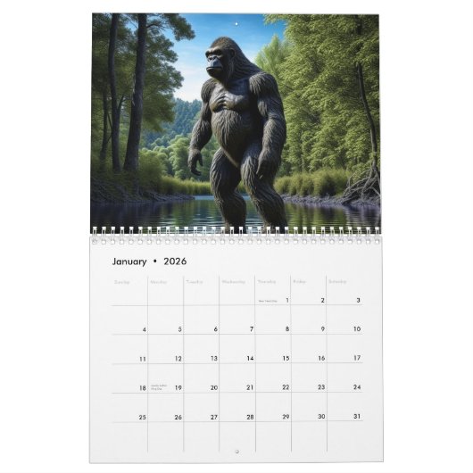 Bigfoot oder Sasquatch Cryptid Kalender (Jan 2026)