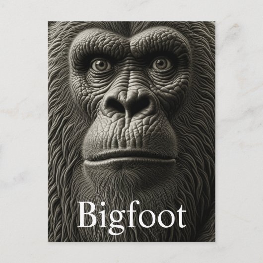 Bigfoot oder Sasquatch Nah Postkarte (Vorderseite)