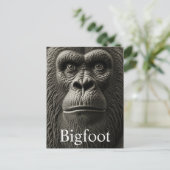 Bigfoot oder Sasquatch Nahaufnahme Gesicht Postkarte (Stehend Vorderseite)