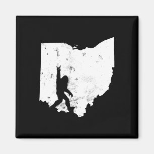 Bigfoot Ohio Staat Map Sasquatch Men Women Gift Magnet