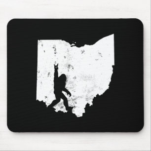Bigfoot Ohio Staat Map Sasquatch Men Women Gift Mousepad