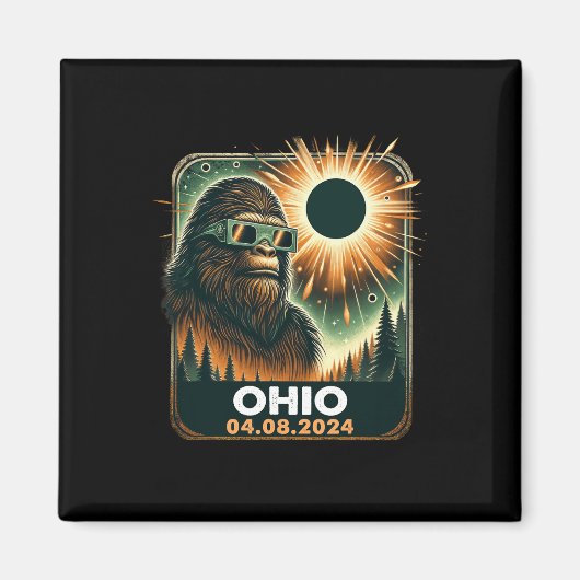 Bigfoot Ohio Total Solar Eclipse 2024 mit Eclipse Magnet (Vorne)
