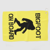Bigfoot on Board - Funny Bigfoot Golfhandtuch (Horizontal)