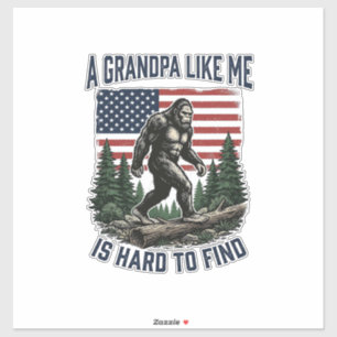 Bigfoot Opa Vintage-Amerikanische-Flagge-Shirt-Des Aufkleber