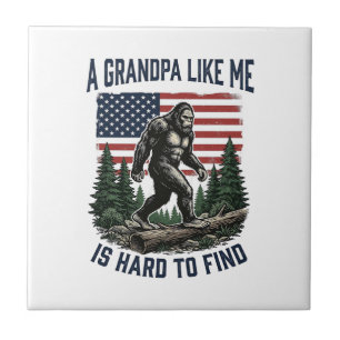 Bigfoot Opa Vintage-Amerikanische-Flagge-Shirt-Des Fliese