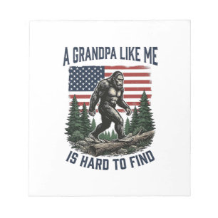 Bigfoot Opa Vintage-Amerikanische-Flagge-Shirt-Des Notizblock