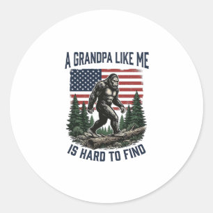 Bigfoot Opa Vintage-Amerikanische-Flagge-Shirt-Des Runder Aufkleber