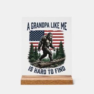 Bigfoot Opa Vintage Amerikanisches Flagge Shirt De Acrylschild