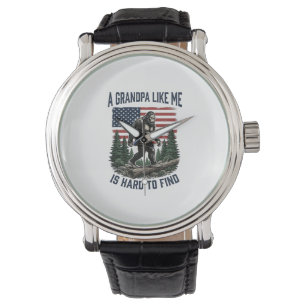 Bigfoot Opa Vintage Amerikanisches Flagge Shirt De Armbanduhr