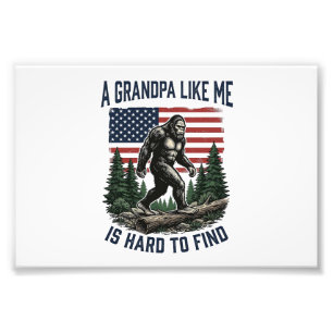 Bigfoot Opa Vintage Amerikanisches Flagge Shirt De Fotodruck