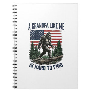 Bigfoot Opa Vintage-Amerikanisches-Flagge-Shirt-De Notizblock