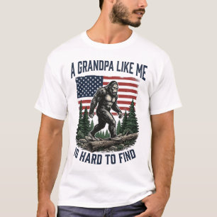 Bigfoot Opa Vintage-Amerikanisches-Flagge-Shirt-De T-Shirt
