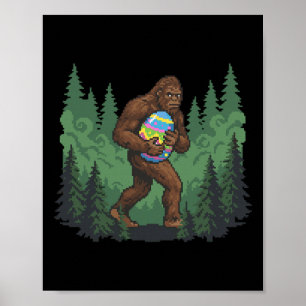 Bigfoot Ostern Hase Sasquatch Eiersuche Lustige Pi Poster