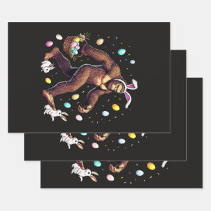 Bigfoot Ostertag Lustiger Sasquatch Geschenkpapier Set