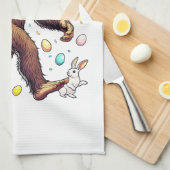 Bigfoot Ostertag Lustiger Sasquatch Geschirrtuch (Viertel Falte)