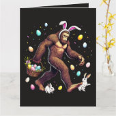 Bigfoot Ostertag Lustiger Sasquatch Karte (Gelbe Blume)