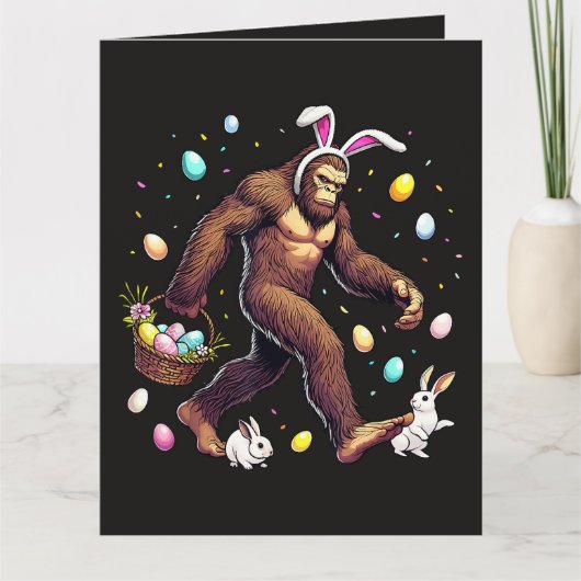 Bigfoot Ostertag Lustiger Sasquatch Karte (Vorderseite)