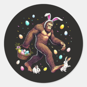 Bigfoot Ostertag Lustiger Sasquatch Runder Aufkleber