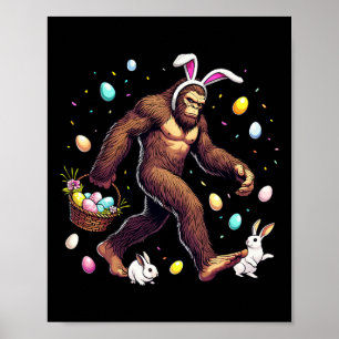 Bigfoot Ostertag Lustiger Sasquatch Süßer Hase Ost Poster