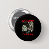 Bigfoot Papa mit der Milch lustiger Vatertag Button (Vorne & Hinten)