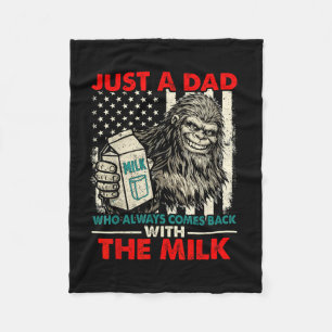 Bigfoot Papa mit der Milch lustiger Vatertag Fleecedecke