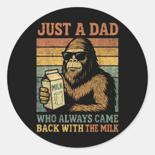 Bigfoot Papa, nur ein Vater, der immer wieder mitk Runder Aufkleber