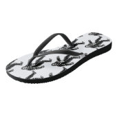 Bigfoot Pattern Schwarz-weiß Sasquatsche Monster Badesandalen (Schrägansicht)