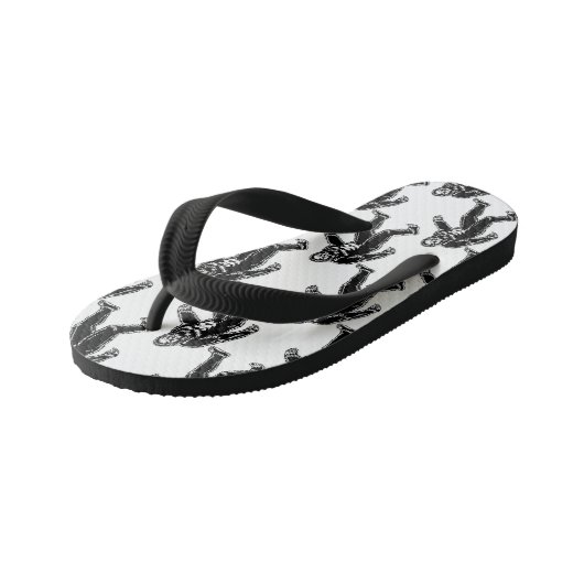 Bigfoot Pattern Schwarz-weiß Sasquatsche Monster Kinderbadesandalen (Schrägansicht)