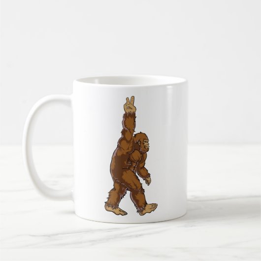 Bigfoot Peace Sign Kaffeetasse (Links)