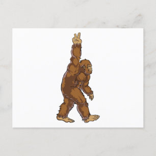 Bigfoot Peace Sign Postkarte