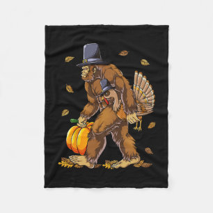 Bigfoot Pilger Truthahn Kürbis Thanksgiving Day Bo Fleecedecke