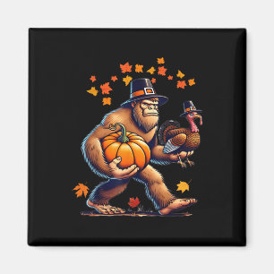 Bigfoot Pilgerhut Truthahn Tag Kürbis Thanksgiving Magnet