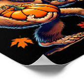 Bigfoot Pilgrim Hat Turkey Day Pumpkin Thanksgivin Poster (Ecke)