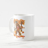 Bigfoot Pilgrim Turkey Pumpkin Erntedank Day Bo Kaffeetasse (Vorderseite Links)