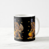 Bigfoot Pilgrim Turkey Pumpkin Erntedank Day Bo Kaffeetasse (VorderseiteRechts)