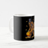 Bigfoot Pilgrim Turkey Pumpkin Erntedank Day Bo Kaffeetasse (Vorderseite Links)
