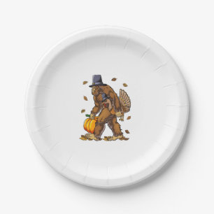 Bigfoot Pilgrim Turkey Pumpkin Erntedank Day Bo Pappteller