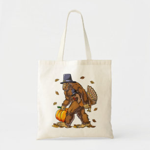Bigfoot Pilgrim Turkey Pumpkin Erntedank Day Bo Tragetasche