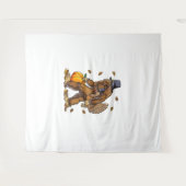 Bigfoot Pilgrim Turkey Pumpkin Erntedank Day Bo Wandteppich (Vorderseite (Horizontal))