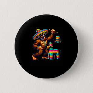 Bigfoot Pinata Cinco De Mayo Mexikanischer Sasquat Button