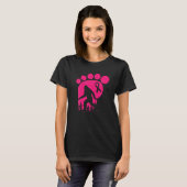 Bigfoot Pink Ribbon Brustkrebs Bewusstsein Cool T-Shirt (Vorne ganz)