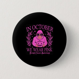 Bigfoot Pink Ribbon Brustkrebs Bewusstsein Monat Button