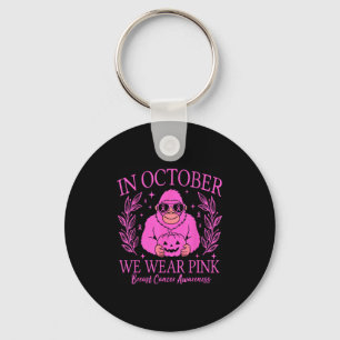 Bigfoot Pink Ribbon Brustkrebs Bewusstsein Monat Schlüsselanhänger