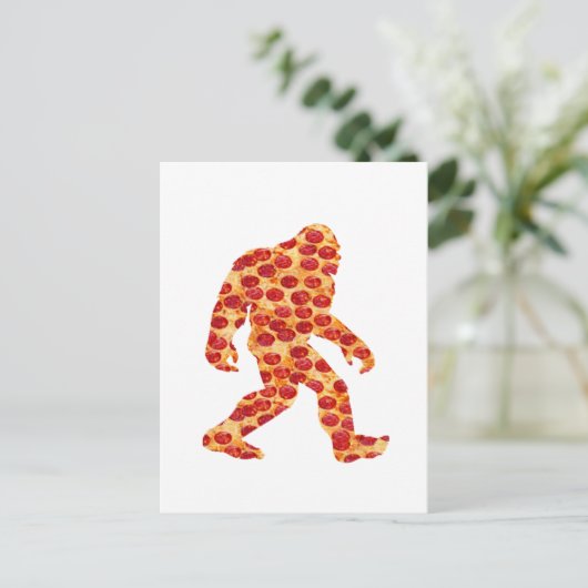 Bigfoot Pizza Postkarte (Stehend Vorderseite)