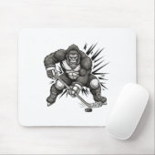 Bigfoot Player Playing Hockey Funny Sasquatch Ice  Mousepad (Mit Mouse)
