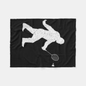 Bigfoot Playing Badminton Shuttle Funny Badminton Fleecedecke (Vorderseite (Horizontal))