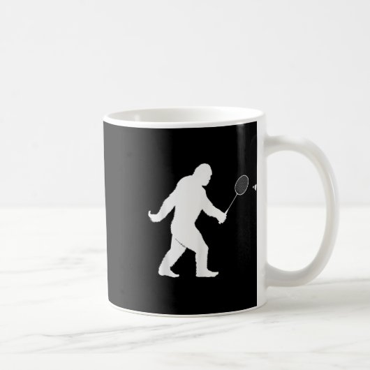 Bigfoot Playing Badminton Shuttle Funny Badminton Kaffeetasse (Rechts)